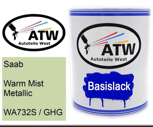 Saab, Warm Mist Metallic, WA732S / GHG: 1L Lackdose, von ATW Autoteile West.